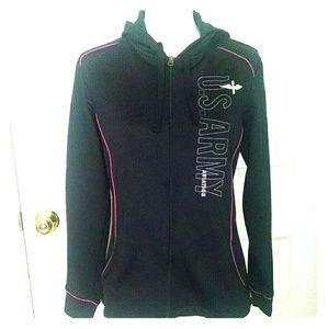 Under Armour Women's M black Army zip front hoodie